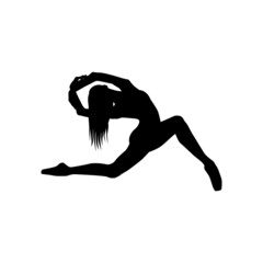 Fototapeta na wymiar Ballet dancer woman silhouette vector illustration black and white