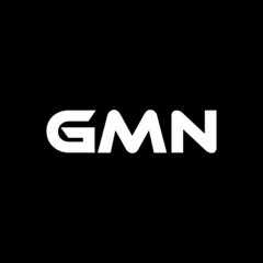 GMN letter logo design with black background in illustrator, vector logo modern alphabet font overlap style. calligraphy designs for logo, Poster, Invitation, etc.