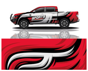 Naklejka premium Car decal wrap design vector