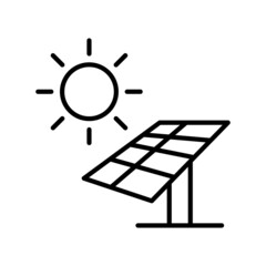 Solarpanel Vector Line Icon Design