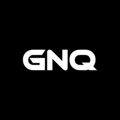 GNQ letter logo design with black background in illustrator, vector logo modern alphabet font overlap style. calligraphy designs for logo, Poster, Invitation, etc.