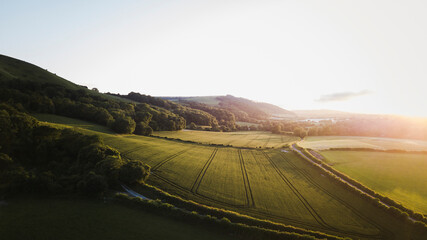 Didling, South Downs National Park. Taken facing west on an English summer evening under The Downs between Midhurst and Petersfield