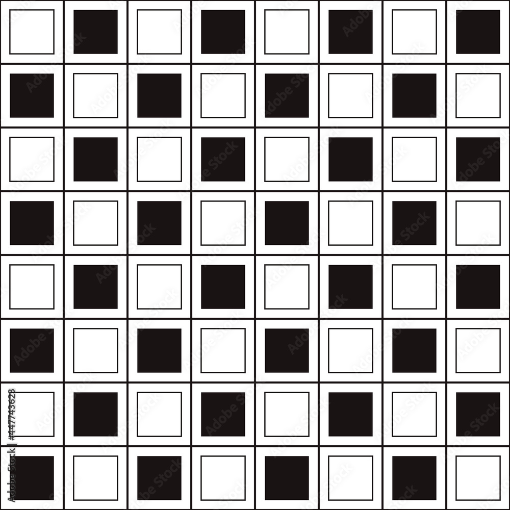 Poster black and white tiles mesh ornament. vector checker tile like chessboard.