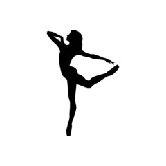 Dancer woman silhouette vector illustration black and white