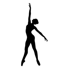 Dancer woman silhouette vector illustration black and white