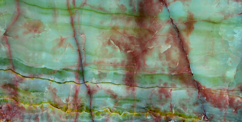 aquamarine onyx marble background, onyx crystal marble in red veins across the surface, Freshness...