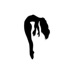 Dancer woman silhouette vector illustration black and white