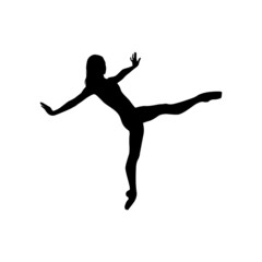 Dancer woman silhouette vector illustration black and white