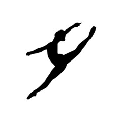 Fototapeta na wymiar Dancer woman silhouette vector illustration black and white