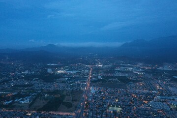 Foto aérea de nocturna