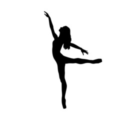Dancer woman silhouette vector illustration black and white