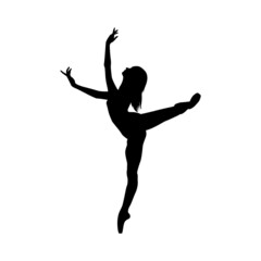 Fototapeta na wymiar Dancer woman silhouette vector illustration black and white