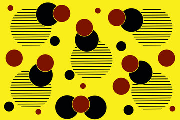 Geometric shapes. Abstract composition. Yellow, black and red colors.