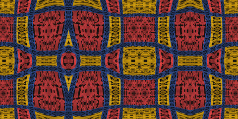 Colored African fabric - Seamless pattern, illustration