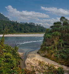 East India, Arunachal Pradesh, Kameng river (right tributary of the Brahmaputra river). Turbulent rivers of the southern Himalayas.