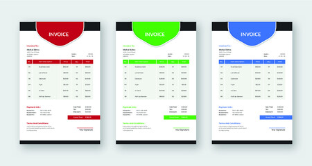 Professional simple modern business invoice template Vector