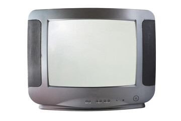 The old TV on the isolated.Retro technology concept.Vintage TVs 1980s 1990s 2000s. 