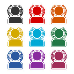 Laureate Man color icon set
