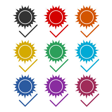 UV protection color icon set