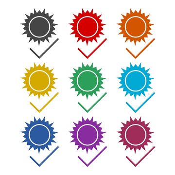 UV protection color icon set