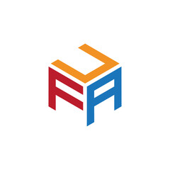 Hexagon logo with the letters UFA design