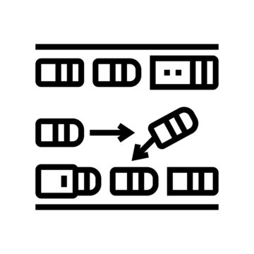 parallel parking line icon vector. parallel parking sign. isolated contour symbol black illustration