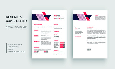 Modern CV or resume design template with cover letter