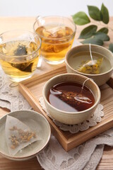 Various kinds of herbal tea