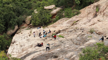 hiking in the mountains