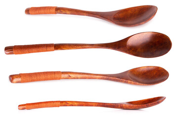 spoon wood isolated on white background