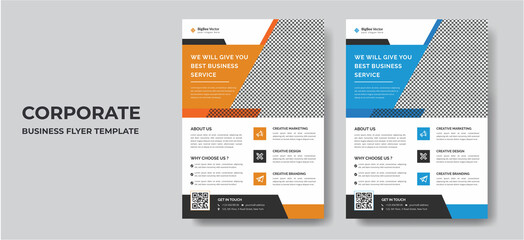 Corporate Business flyer template vector design, Flyer Template Geometric shape used for business poster layout, IT Company flyer, corporate banners, and leaflets. Graphic design layout modern flyer