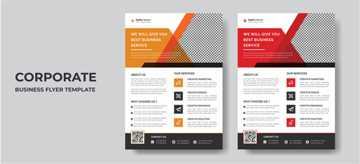 Corporate Business flyer template vector design, Flyer Template Geometric shape used for business poster layout, IT Company flyer, corporate banners, and leaflets. Graphic design layout modern flyer