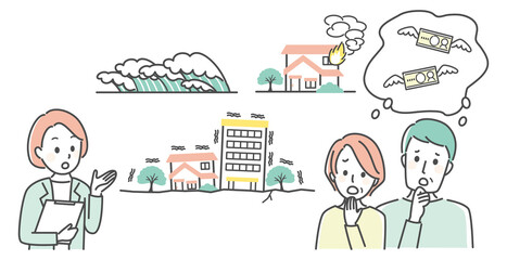 illustration of earthquake and insurance