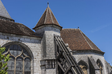 Holy Cross Church (Eglise Sainte Croix, first half of XII century) in Provins. Provins - commune in Seine-et-Marne department, Ile-de-France region, north-central France.