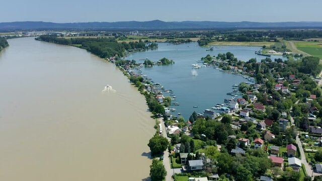 Flight above the Eicher See in Germany clip 2