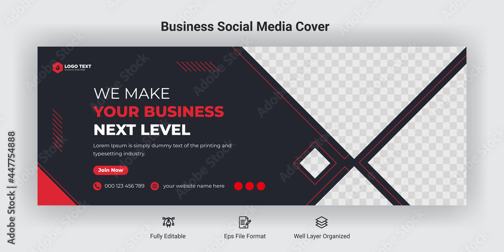 Wall mural Creative corporate business marketing social media facebook cover banner post template 