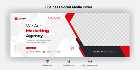 Creative corporate business marketing social media facebook cover banner post template 