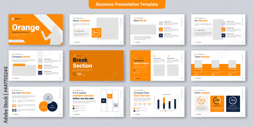 Poster creative business powerpoint presentation slides template design. use for modern keynote presentatio