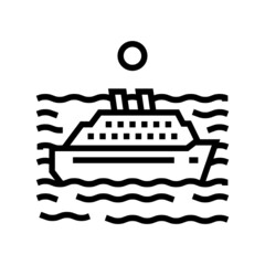 open ocean line icon vector. open ocean sign. isolated contour symbol black illustration