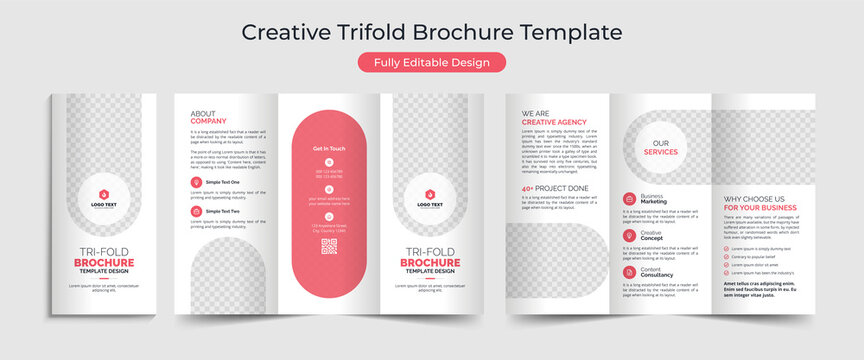 Creative Corporate & Business Trifold Brochure Template Design, abstract business Trifold brochure, vector brochure template design. Brochure design, cover, annual report, poster, Trifold flyer