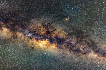 Céu noturno estrelado via-láctea com estrelas