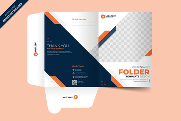 	
Presentation folder template design, Folder design, cover for catalog, brochures - obrazy, fototapety, plakaty