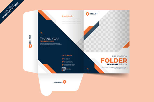 	
Presentation folder template design, Folder design, cover for catalog, brochures