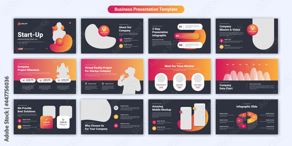 Canvas Prints creative business powerpoint presentation slides template design. use for modern keynote presentatio