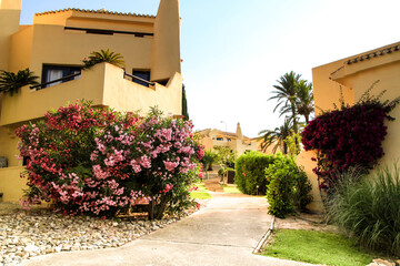 Fototapeta na wymiar Beautiful houses at La Manga, Cartagena province