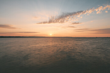 Summer sunset on the seaside.