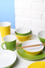 ceramic dishes of various colors