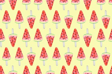 Seamless fruit pattern. For cards, invitations, wedding or baby shower albums, backgrounds. Watercolor hand painting illustration