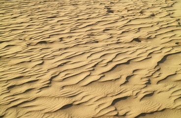 Amazing sand ripples of Huacachina sand dune in Ica region, Peru, South America