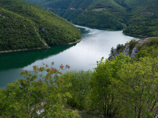 Bocac artificial lake in the canyon of the river Vrbas between the Manjaca and Cemernica mountains in the towns of Banja Luka, Knezevo and Mrkonjic Grad